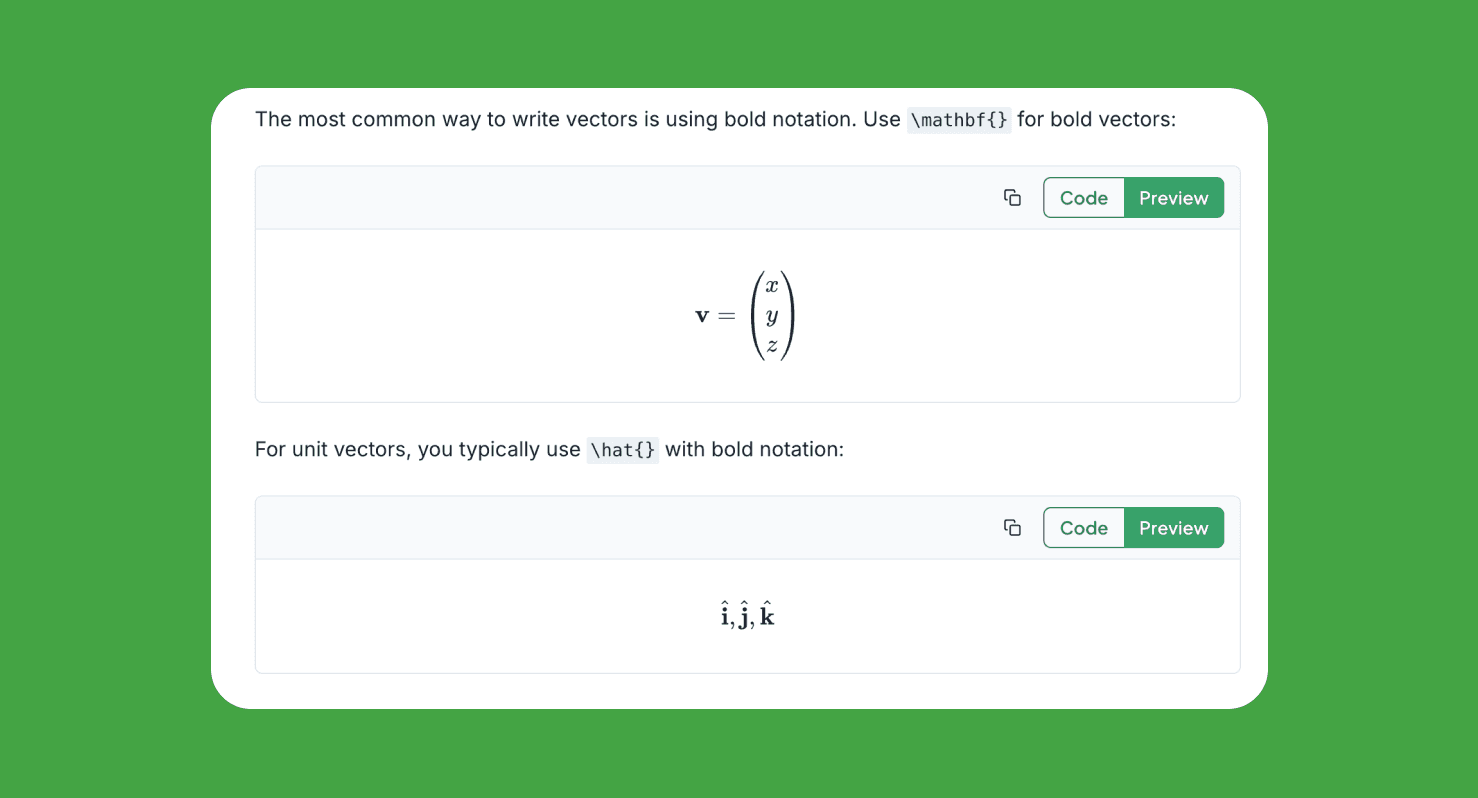 How to Write Vectors in LaTeX