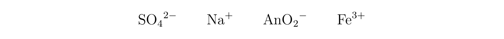 Sulfate, sodium, actinyl and iron(III) ions with raised charges clear of the subscripts