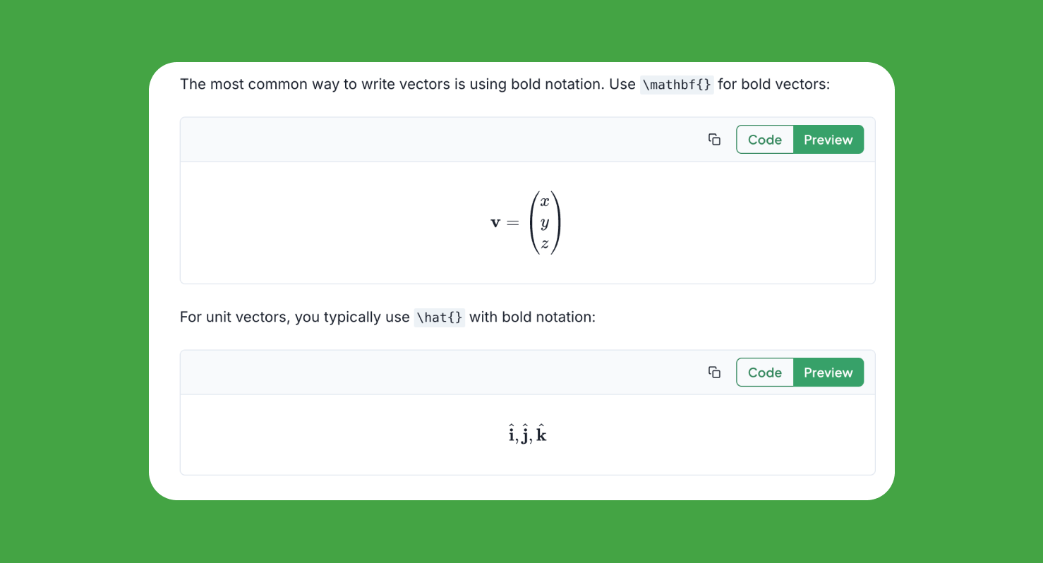 How to Write Vectors in LaTeX