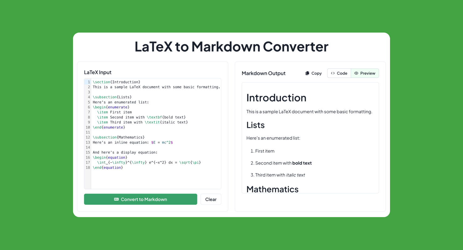 Convert LaTeX to Markdown: Complete Guide & Free Tool