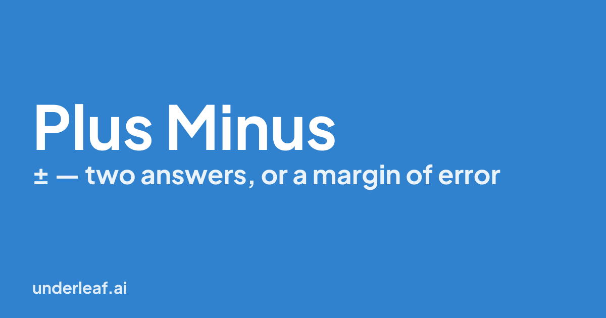 Plus Minus Symbol (±): Meaning, How to Type It, and LaTeX