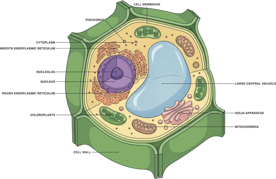 Labeled plant cell illustration