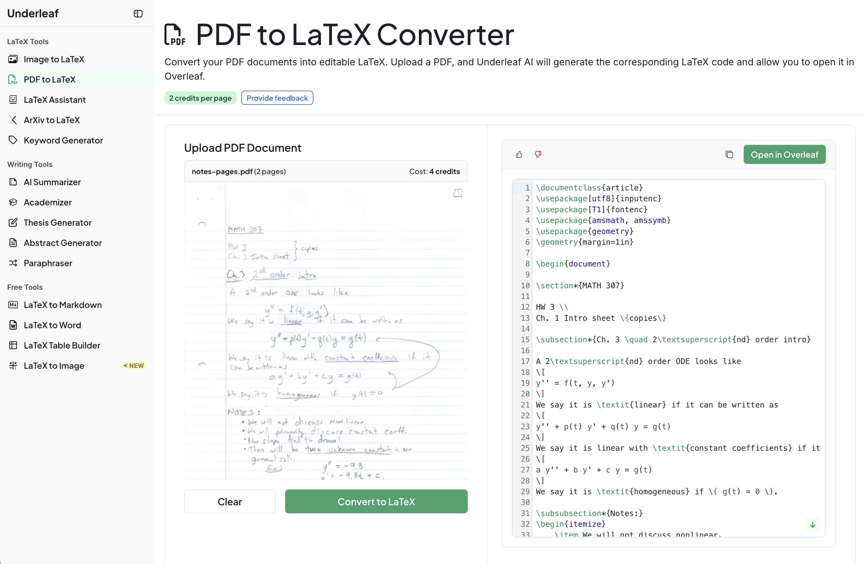 How to convert PDF to LaTeX
