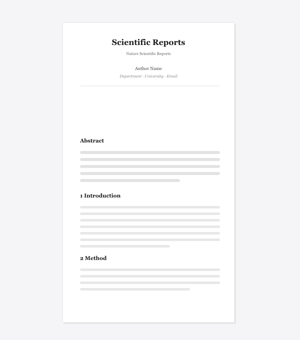 Scientific Reports LaTeX template preview